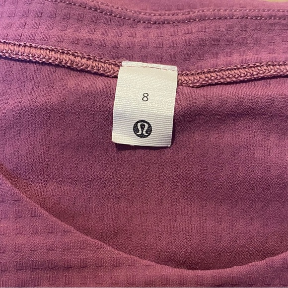 LULULEMON Women Vintage Plum Ventilated Mesh-Back Running Long Sleeve Top Size 8 - Picture 7 of 7